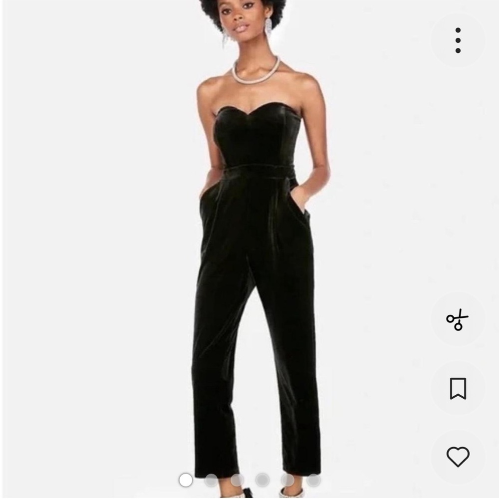 Express Black Velvety Strapless Jumpsuit Size 2
